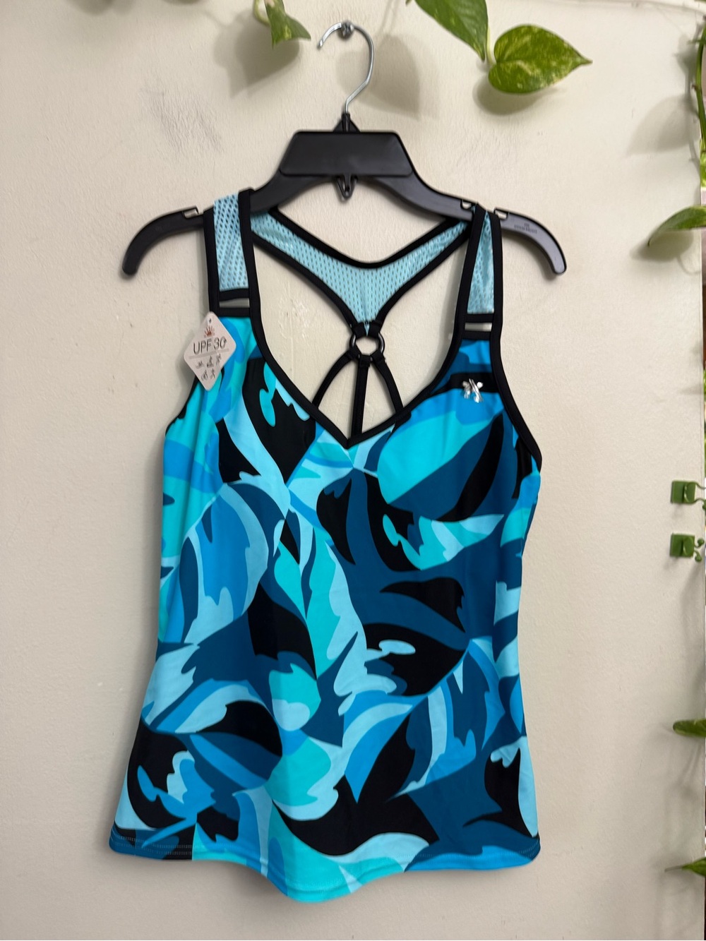 Women’s Blue Printed Strappy Tank Top